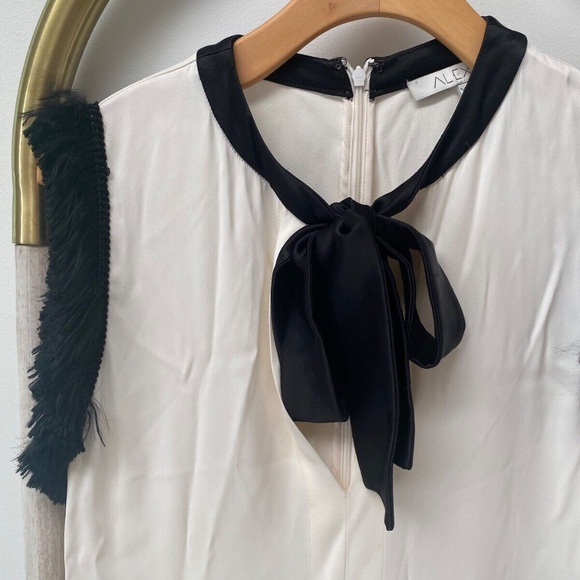 Alexis Black & White Party Cocktail Tie Neck Sleeveless Jumpsuit Size XS USA - Picture 4 of 10